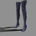 Dark Fitted Bodysuit With Front Zipper Long Sleeves And Matching Long Boots